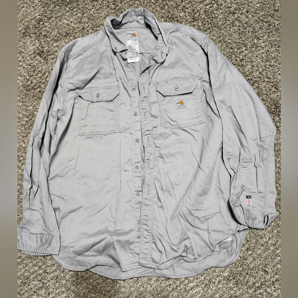 Carhartt FR Gray Button-Up Shirt - Picture 1 of 3